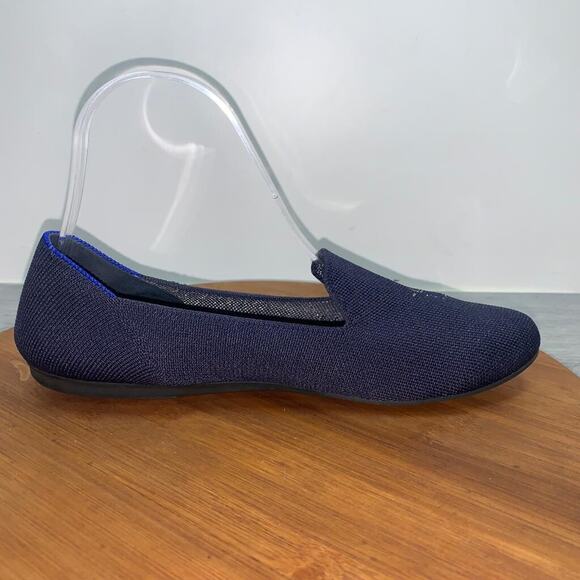 Rothys Pisces Zodiac Loafers Size 8.5 Dark Blue Silver Threading Slip On Round main image 5